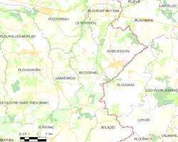 Map commune FR insee code 29014